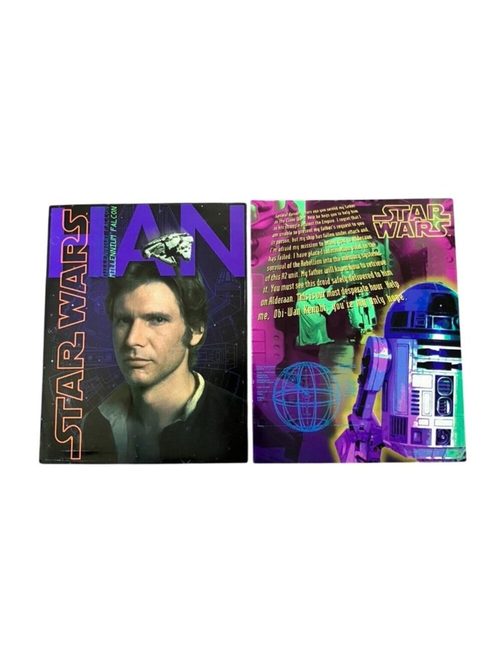Star Wars Millennium Falcon Portfolio Folder With Han Solo & R2-D2 Bundle of 2